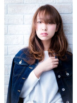 エルデ ナインズ ヘアー スタンド 川口店(elde 9's HAIR STAND) 90エフォートレスな厚めバング&マーメイドアッシュハニーヘア