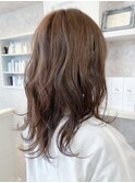 福山市美容室Caary人気 マロンベージュ外ハネこなれヘア