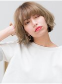 animo春日部/ウザバング/パールベージュ金髪ボブ/こなれヘアg