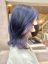 くびれ巻き　ネイビーブルー　イヤリングカラー
