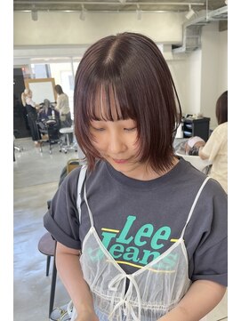 クテン(KUTEN) 顔周りレイヤー　ピンクブラウン　ブリーチなしカラー