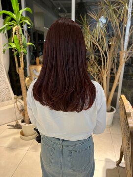 オブジェ シエル(obje't ciel) ストレートロング/ブラウンレッド
