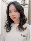 セミロングナチュラルパーマ