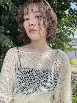 イフ 高崎本店(Ifh) ボブ×オリーブベージュ【秋色/透明感カラー】