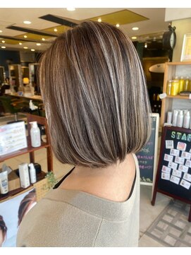 アース オーセンティック 岡山表町店(EARTH Authentic) お白髪ぼかしハイライト☆彡