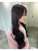 【ブリーチなし】ダークバイオレットカラー/韓国ヘア/レイヤー