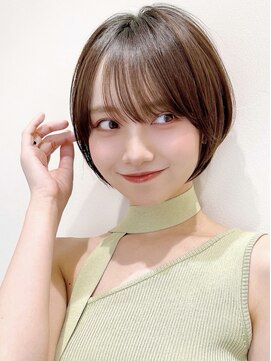 セイドット オモテサンドウ(Say. omotesando) Say.レイヤーショートショートボブオリーブグレー大人ショート