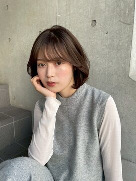 【e.dit tokyo miu】内巻きボブショートボブブラウンカラー