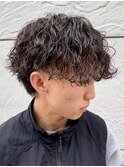 フェザーパーマサーフカール刈り上げセンターパート