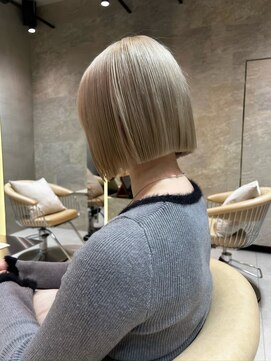 レーヴバイロンド 仙台(Reve by Lond) タッセルボブ髪質改善縮毛矯正艶髪カラーミルクティーベージュ