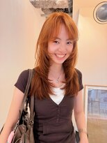 ナヌーク シブヤ(nanuk shibuya)&nbsp;オレンジベージュオレンジカラーブリーチカラーハッシュカット