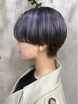 テトヘアー(teto hair) ラベンダーグレー ハイトーン グラデーション ハンサムショート