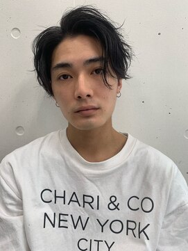 フィフス(fifth) ◇七三オールバック サイドパートショート くせ毛風パーマ