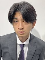 大人センターパートニュアンスパーマメンズヘア