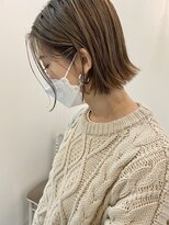 エフ ヘアーアンドリラクゼーション(F. hair & relaxation) 【F.】中崎町20代30代切りっぱなしボブミルクティーベージュ