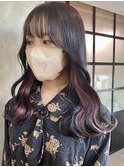 仕事・学校で隠せるインナーカラーピンク　表参道美容室