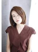 韓国ボブレイヤーロンググレーベージュ黒髪質改善前髪パーマ/115