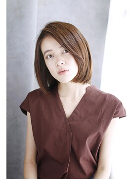 シュシュット(chouchoute) 韓国ボブレイヤーロンググレーベージュ黒髪質改善前髪パーマ/115