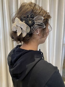 サード(ThairD) 成人式◎ヘアセット/グレージュカラー/アッシュオリーブ