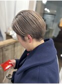 ハンサムショートブリーチありミルクティーブラウン30代40代