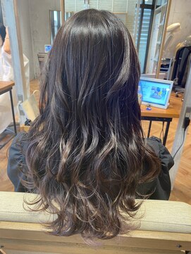 ヘアーショップ エヌアンドエー 越谷店(hair shop N&A) うる艶ウェーブロング×グラデーション透明感ハイライトカラー