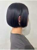 【Liko 池袋東口店】丸みボブ ネイビーベージュ 透明感カラー