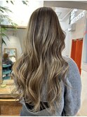Balayage / ombre / long layer/ curtain bangs / English