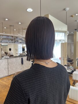 ベンチ(bench) ぱつっとボブ×ピンクバイオレット/千葉美容室