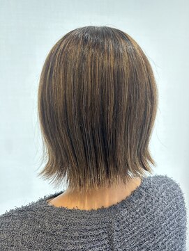 アンジュ 篠ノ井店(ange) 外ハネボブ×シークレットハイライト