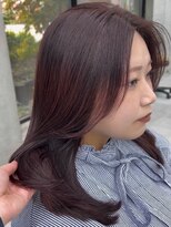 ビューブルー 亀戸錦糸町(VIEW BLUE)&nbsp;美髪カールピンクブラウンエアリーロングセミディ似合わせ前髪