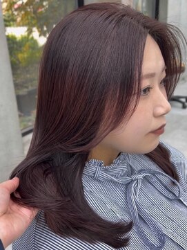 ビューブルー 亀戸錦糸町(VIEW BLUE) 美髪カールピンクブラウンエアリーロングセミディ似合わせ前髪