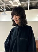 フロント厚めミディアムパーマ
