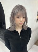 レイヤーカット×グレージュ