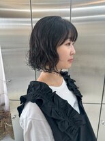 ユイマァル 岡山店(YUIMARL)&nbsp;ニュアンスパーマ×黒髪ボブ