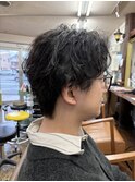 ツイストスパイラルパーマ/センターパート