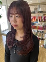 サラビューティーサイト 九大学研都市店(SARA Beauty Sight)&nbsp;ボルドーカラー／ミディアムレイヤー