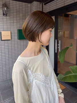 ソーイ ヘアー 平尾(soi hair) オリーブベージュ×ショートボブ