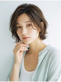 切りっぱなしボブニュアンスパーマ