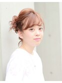 アシンメトリーなピンカールアレンジ