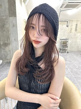 サイン 表参道(SIGN) 韓国ヘアーハッシュカットレイヤーカットグレージュブリーチ無し