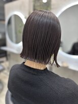 エトラ 渋谷店(etora)&nbsp;切りっぱなし ボブ 外はね 前髪 ボルドー