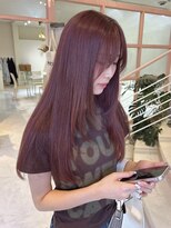 ワークスヘアー(WORKS HAIR) ピンクベージュ ハーフブリーチ～ワンブリーチ