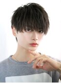 ツーブロックあり無造作ラウンドマッシュ【緩めシャープパーマ】