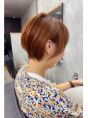 透明感カラー×オレンジブラウンで叶える大人ショート