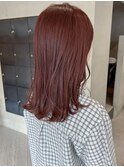 ブリーチなしダブルカラーで作るレッド/落合