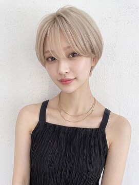 カバーヘア ブリス 戸田公園西口店(COVER HAIR bliss) 韓国風ハイトーンベージュ丸みショート小顔p戸田公園