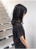 黒髮ミディ_マニッシュショート,ネイビーカラー,フレンチボブ