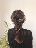 結婚式お呼ばれヘアアレンジ×編みおろし