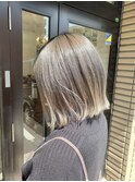 アッシュグレー 切りっぱなし ミニボブ