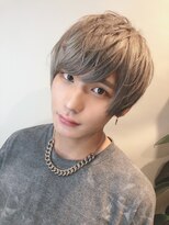 メンズ束感ハイトーンマッシュ